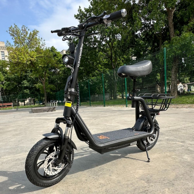 Новинка! Електросамокат KUGOO KIRIN C1 Plus з сидінням і посиленою корзиною 18Ah 48V 