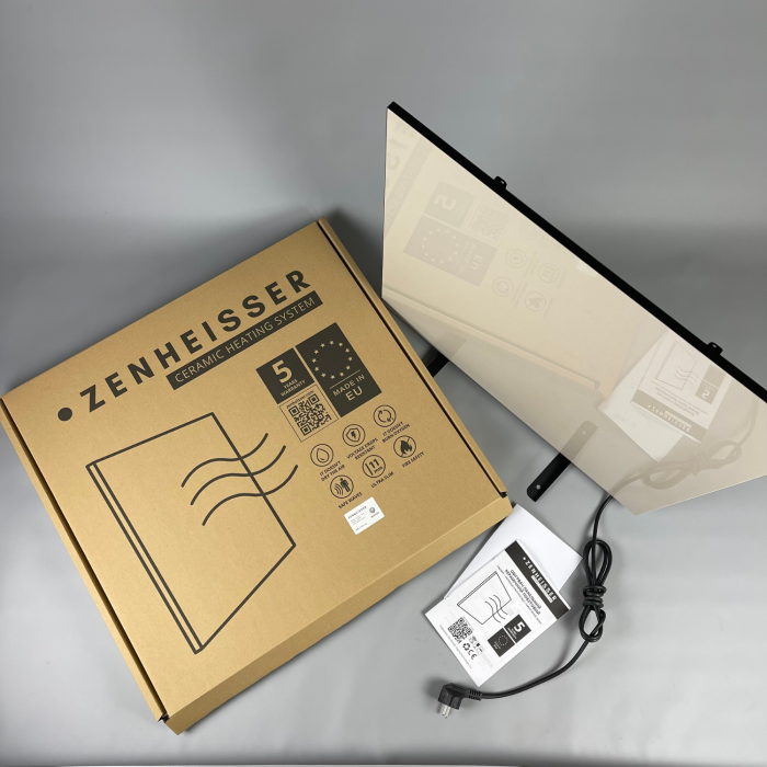 Керамічний інфрачервоний обігрівач ZENHEISSER Cube H-600 з кнопкою, бежевий глянець