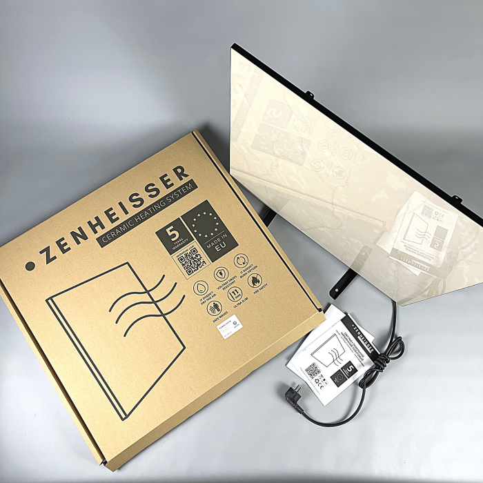 Керамічний інфрачервоний обігрівач ZENHEISSER Cube H-600 з кнопкою, білий глянець