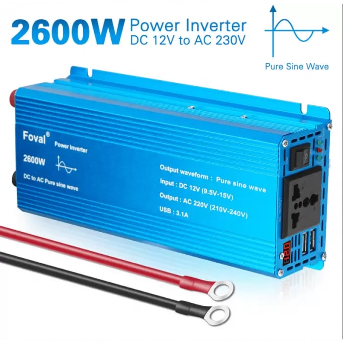 Інвертор перетворювач напруги Power Inverter 12-220V, 2600W
